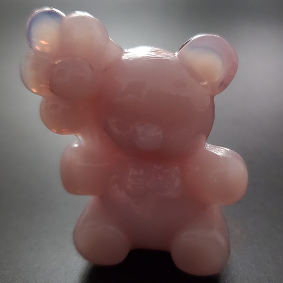 Vntg Boyd "Patrick the Bear" Opaque Light / Baby Pink Slag Glass Teddy 🧸 Bear - Picture 3 of 11